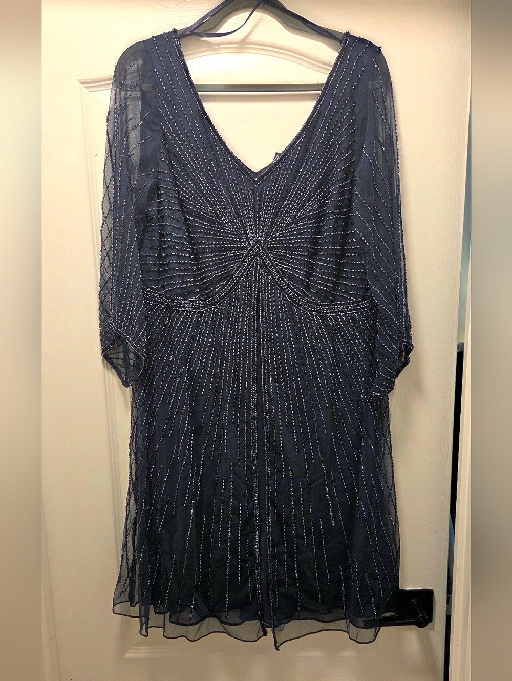 JKara Navy Beaded Dress NWT size 16